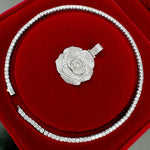 Rose Flower Pendant and Necklace