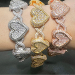 Iced Out Heart Infinity Cuban Link Bracelet