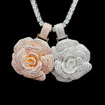 Rose Flower Pendant and Necklace