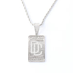 Iced Out Dog Tag Dream Catcher Pendant