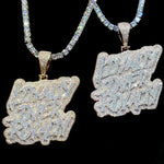 Iced Out Bling Loyalty Over Royalty Pendant