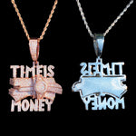 Iced Out Time is Money Necklace Pendant