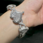 Iced Out Heart Infinity Cuban Link Bracelet