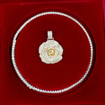 Rose Flower Pendant and Necklace