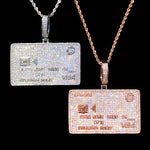 Iced Out Credit Card Necklace Pendant