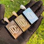 Iced Out Dog Tag Dream Catcher Pendant