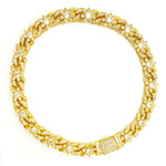 Iced Out Flower Necklace Cuban Link Chain