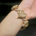 Iced Out Heart Infinity Cuban Link Bracelet