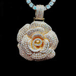 Rose Flower Pendant and Necklace
