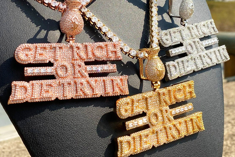 Iced Out G.R.O.D.T Necklace Pendant