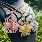 Iced Out Time is Money Necklace Pendant
