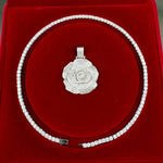 Rose Flower Pendant and Necklace