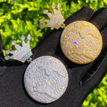 Iced Out Globe World Crown Pendant