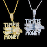 Iced Out Time is Money Necklace Pendant