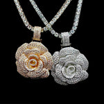 Rose Flower Pendant and Necklace