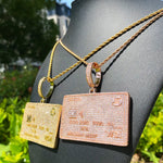 Iced Out Credit Card Necklace Pendant