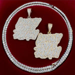 Iced Out Bling Loyalty Over Royalty Pendant