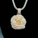 Rose Flower Pendant and Necklace