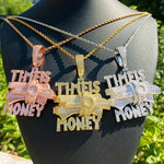 Iced Out Time is Money Necklace Pendant