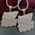 Iced Out Bling Loyalty Over Royalty Pendant