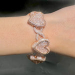 Iced Out Heart Infinity Cuban Link Bracelet