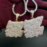 Iced Out Bling Loyalty Over Royalty Pendant