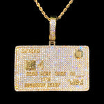 Iced Out Credit Card Necklace Pendant