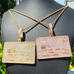Iced Out Credit Card Necklace Pendant