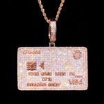 Iced Out Credit Card Necklace Pendant