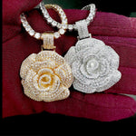 Rose Flower Pendant and Necklace