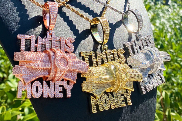 Iced Out Time is Money Necklace Pendant